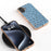 ABEEL For iPhone 16 Plus Case Electroplating Edge Ostrich Texture Genuine Cow Leather Back Cover - Blue - 4