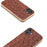ABEEL For iPhone 16 Case Electroplating Edge Ostrich Texture Genuine Cow Leather Back Cover - Coffee - 3