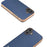 ABEEL For iPhone 16 Plus Case Electroplating Edge Genuine Cow Leather+PC+TPU Phone Cover - Blue - 3