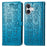 For iPhone 16 Leather Wallet Case Flip Phone Cover with Cute Cat Dog Pattern - Blue - 1