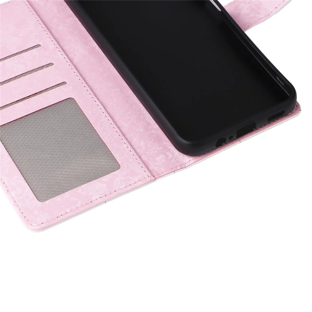 For Samsung Galaxy A16 5G / A16 4G Case RFID Blocking Flower Leather Phone Cover - Butterfly Flower - 6