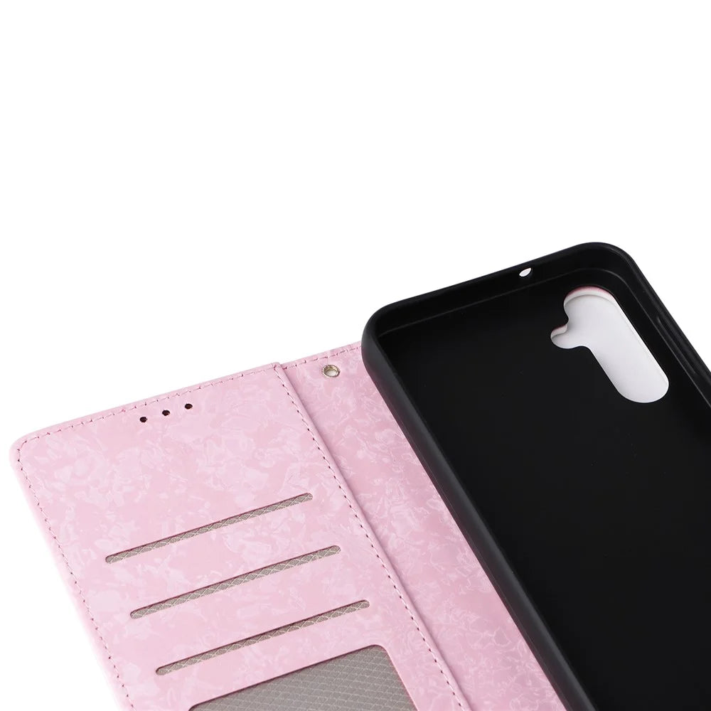 For Samsung Galaxy A16 5G / A16 4G Case RFID Blocking Flower Leather Phone Cover - Butterfly Flower - 7