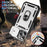 For iPhone 16 Pro Max Case Sliding Camera Cover Ring Kickstand PC+TPU Phone Shell - White+Black - 4