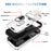 For iPhone 16 Pro Max Case Sliding Camera Cover Ring Kickstand PC+TPU Phone Shell - White+Black - 6