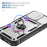 For iPhone 16 Pro Max Case Sliding Camera Cover Ring Kickstand PC+TPU Phone Shell - White+Black - 7