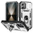 For iPhone 16 Case Sliding Camera Cover Ring Kickstand PC+TPU Phone Shell - White+Black - 1