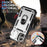 For iPhone 16 Case Sliding Camera Cover Ring Kickstand PC+TPU Phone Shell - White+Black - 2