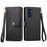 For Samsung Galaxy A16 5G / A16 4G Case RFID Blocking Zipper Pocket Leather Wallet Phone Cover with Strap - Black - 1