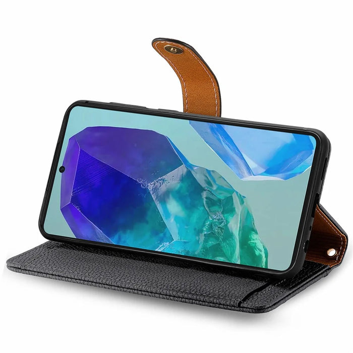 For Samsung Galaxy A16 5G / A16 4G Case RFID Blocking Zipper Pocket Leather Wallet Phone Cover with Strap - Black - 3