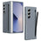 For Samsung Galaxy Z Fold5 5G Case Hard PC Phone Cover with Stylus - Titanium Grey - 1
