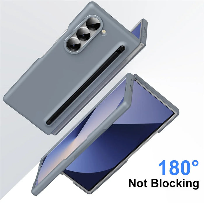 For Samsung Galaxy Z Fold5 5G Case Hard PC Phone Cover with Stylus - Titanium Grey - 3