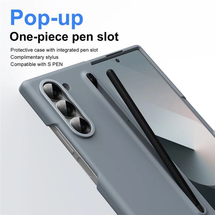 For Samsung Galaxy Z Fold5 5G Case Hard PC Phone Cover with Stylus - Titanium Grey - 4