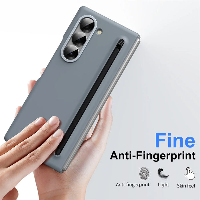 For Samsung Galaxy Z Fold5 5G Case Hard PC Phone Cover with Stylus - Titanium Grey - 6