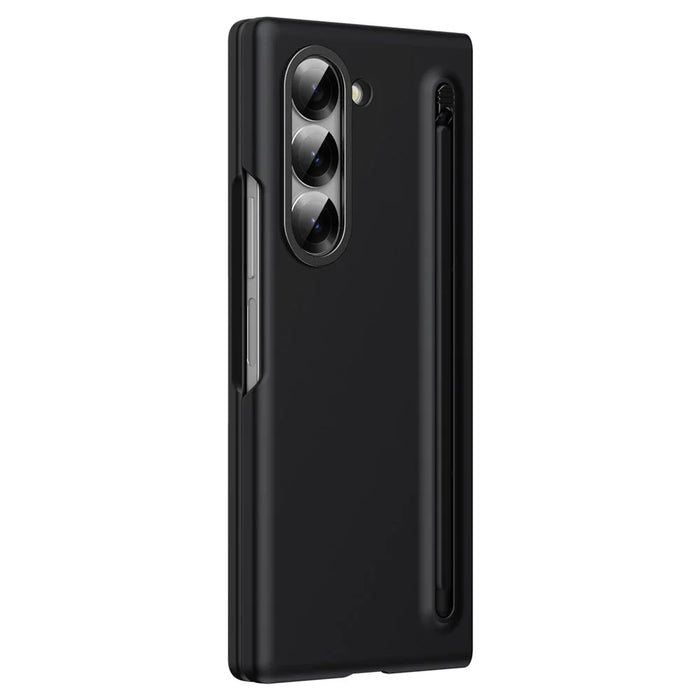 For Samsung Galaxy Z Fold6 5G Case Hard PC Phone Cover with Tempered Glass Film and Stylus - Black - 2