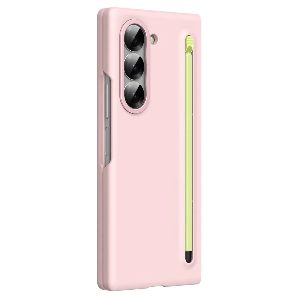 For Samsung Galaxy Z Fold6 5G Case Hard PC Phone Cover with Stylus - Pink - 2