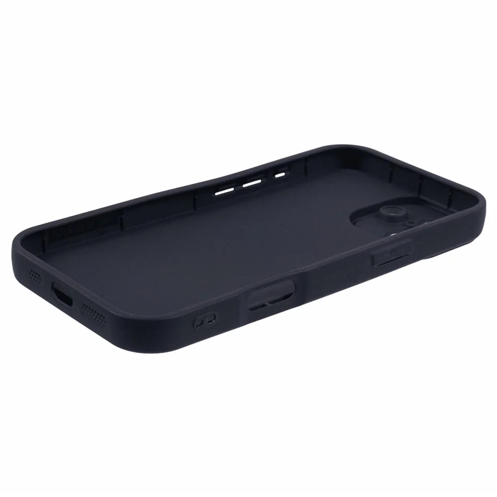 For iPhone 16 Plus Case Grooved Design TPU Anti-Slip Phone Cover - Black - 4