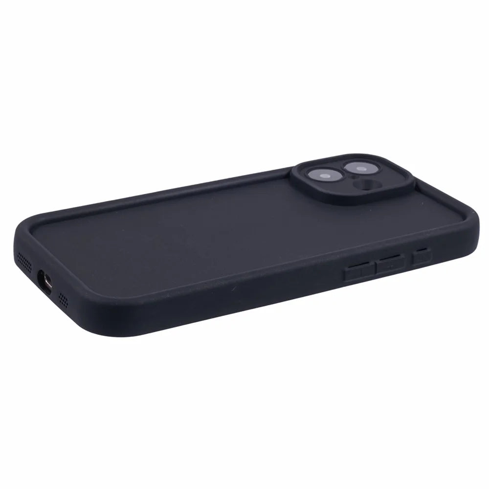For iPhone 16 Plus Case Grooved Design TPU Anti-Slip Phone Cover - Black - 5