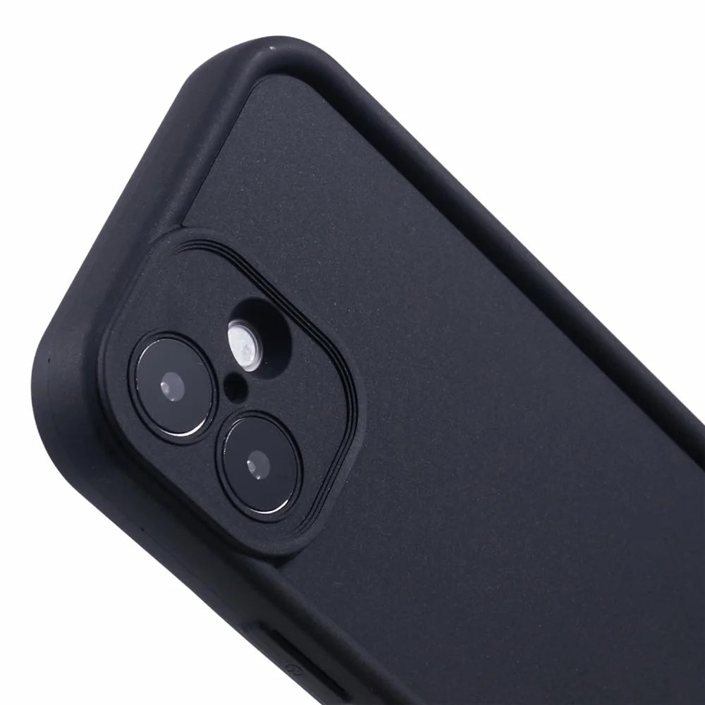 For iPhone 16 Plus Case Grooved Design TPU Anti-Slip Phone Cover - Black - 6