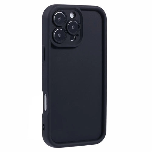 For iPhone 16 Pro Max Case Grooved Design TPU Anti-Slip Phone Cover - Black - 1