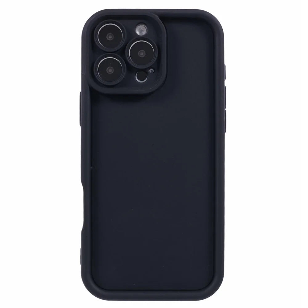 For iPhone 16 Pro Max Case Grooved Design TPU Anti-Slip Phone Cover - Black - 3