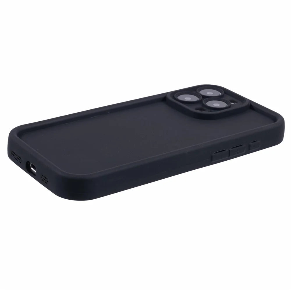 For iPhone 16 Pro Max Case Grooved Design TPU Anti-Slip Phone Cover - Black - 5