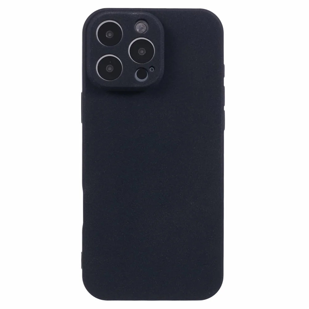 For iPhone 16 Pro Case Matte TPU Non-Slip Protective Phone Cover - Black - 3