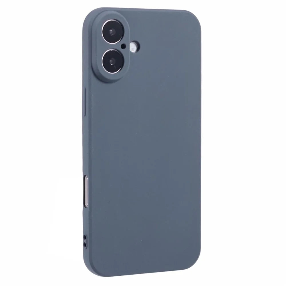 For iPhone 16 Plus Case Matte TPU Non-Slip Protective Phone Cover - Grey - 1