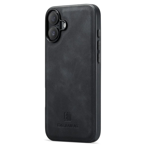 DG.MING For iPhone 16 Case PU Leather+PC+TPU Hybrid Phone Cover - Black - 2