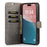 DG.MING for iPhone 16 Case Detachable Split Leather Phone Cover - Grey - 2