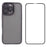 WANLONFENG DKSM Series for iPhone 16 Pro Max TPU Case Electroplated Frame Phone Cover with Tempered Glass - Transparent Black - 1