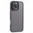 WANLONFENG DKSM Series for iPhone 16 Pro Max TPU Case Electroplated Frame Phone Cover with Tempered Glass - Transparent Black - 2
