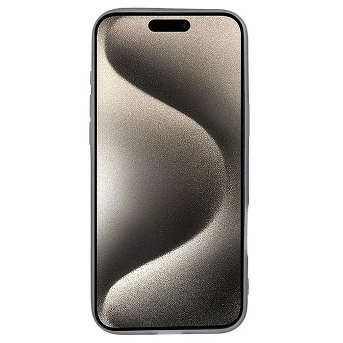WANLONFENG DKSM Series for iPhone 16 Pro Max TPU Case Electroplated Frame Phone Cover with Tempered Glass - Transparent Black - 3