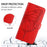 For iPhone 16 Wallet Case with Wrist Strap Butterfly Imprint Leather Phone Cover - Red - 2
