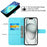 For iPhone 16 Leather Case Pattern Printing Wallet Stand Mobile Cover with Strap - Golden Butterflies - 3