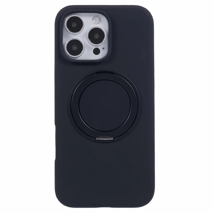 X-LEVEL For iPhone 16 Pro Max Case Compatible with MagSafe Rotatable Kickstand Liquid Silicone Phone Cover - Black - 3