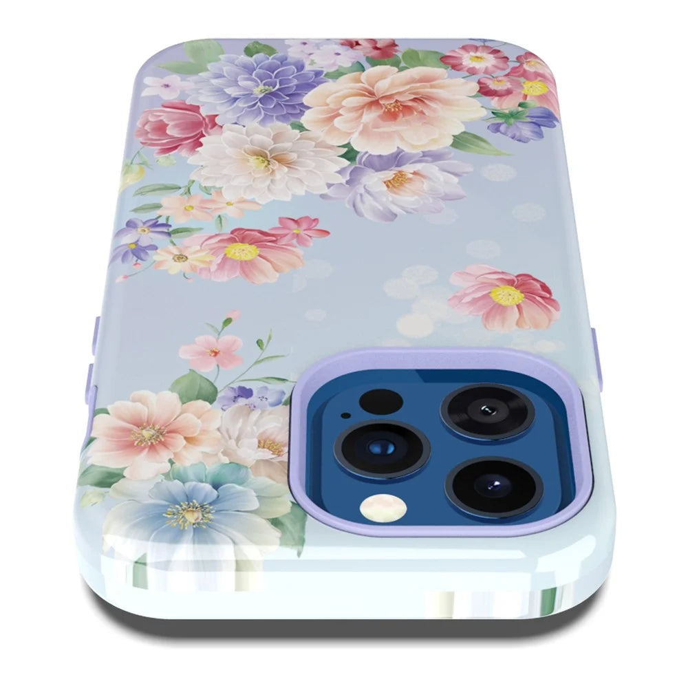 GW03 Hard PC + Soft TPU Hybrid Case for iPhone 14 Pro, Anti-scratch Stylish Pattern IMD Phone Cover Shell - 10046 Flower Pattern - 2