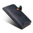 For iPhone 16 Pro Max Case Waxy Genuine Cow Leather Phone Wallet Shockproof Cover - Blue - 7