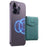 DENIOR V12 Magnetic Card Holder Skin-Touch PU Leather Phone Card Bag - Blue - 1