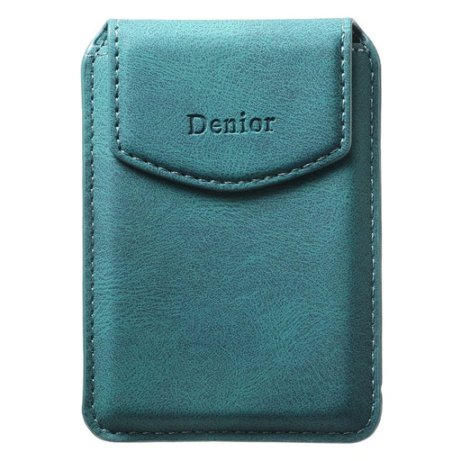 DENIOR V12 Magnetic Card Holder Skin-Touch PU Leather Phone Card Bag - Blue - 2