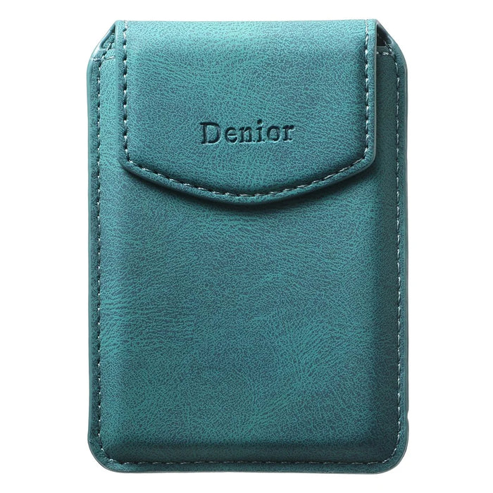 DENIOR V12 Magnetic Card Holder Skin-Touch PU Leather Phone Card Bag - Blue - 2