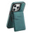 DENIOR D20 For iPhone 15 Pro Max Case Detachable Card Bag Rotary Kickstand Leather+PC+TPU Cover - Blue - 3