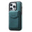 DENIOR D20 For iPhone 15 Pro Max Case Detachable Card Bag Rotary Kickstand Leather+PC+TPU Cover - Blue - 6