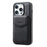 DENIOR D20 For iPhone 15 Pro Case Detachable Card Bag Rotary Kickstand Leather+PC+TPU Cover - Black - 6