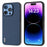ABEEL For iPhone 16 Pro Max Cases Genuine Cow Leather+PC+TPU Phone Cover - Blue - 1