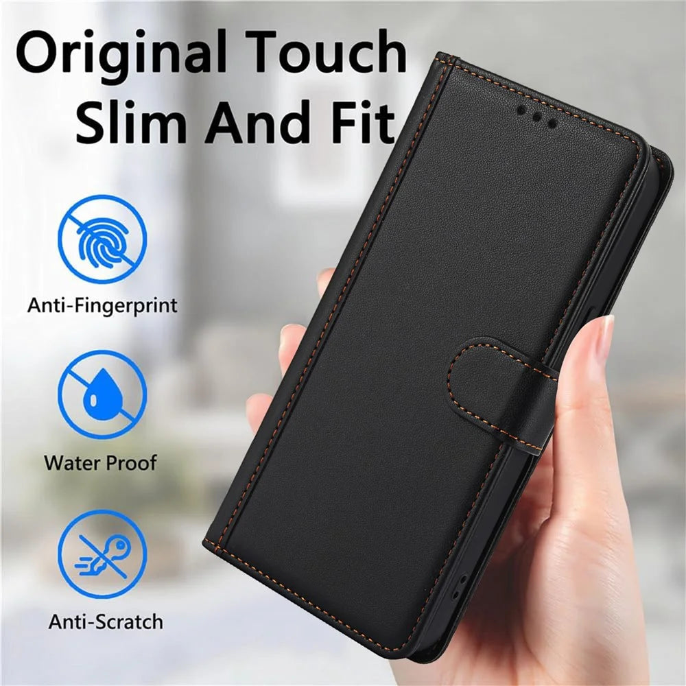 SY-003 For Realme 12 4G / 12+ 5G / Narzo 70 5G / Narzo 70 Pro 5G / P1 5G Case PU Leather Phone Wallet Cover with Hand Strap - Black - 7