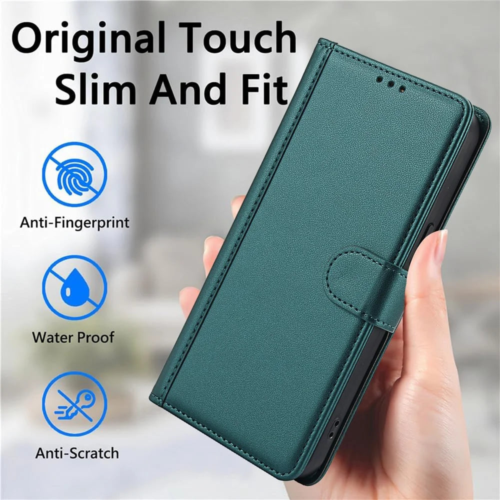 SY-003 For Realme C65 5G / 12 5G / 12x 5G Case PU Leather Stand View Phone Wallet Cover with Hand Strap - Green - 5