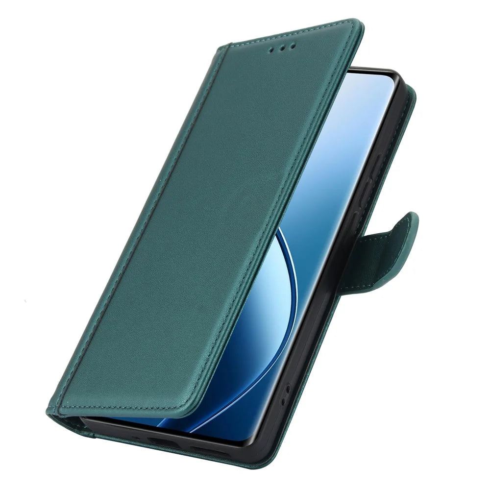 SY-003 For Realme C65 5G / 12 5G / 12x 5G Case PU Leather Stand View Phone Wallet Cover with Hand Strap - Green - 7