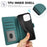 SY-003 For iPhone 14 Pro Case PU Leather Stand View Phone Wallet Cover with Hand Strap - Green - 6
