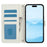 SY-003 For iPhone 15 Plus / 14 Plus Case PU Leather Stand View Phone Wallet Cover with Hand Strap - White - 2