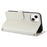 SY-003 For iPhone 15 Plus / 14 Plus Case PU Leather Stand View Phone Wallet Cover with Hand Strap - White - 4